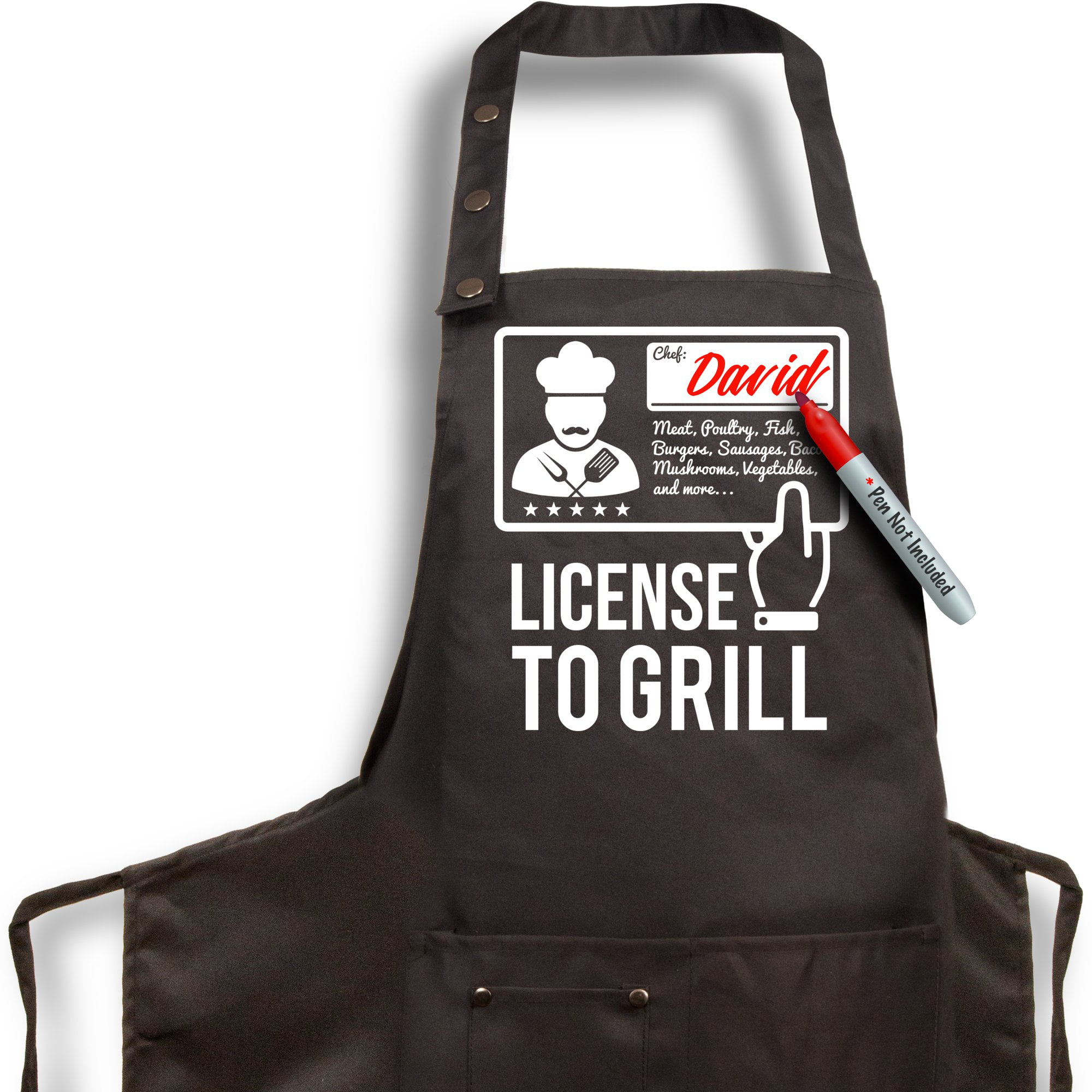 Licence to Grill Design Full Length Adults Novelty Apron BBQ or Kitchen 