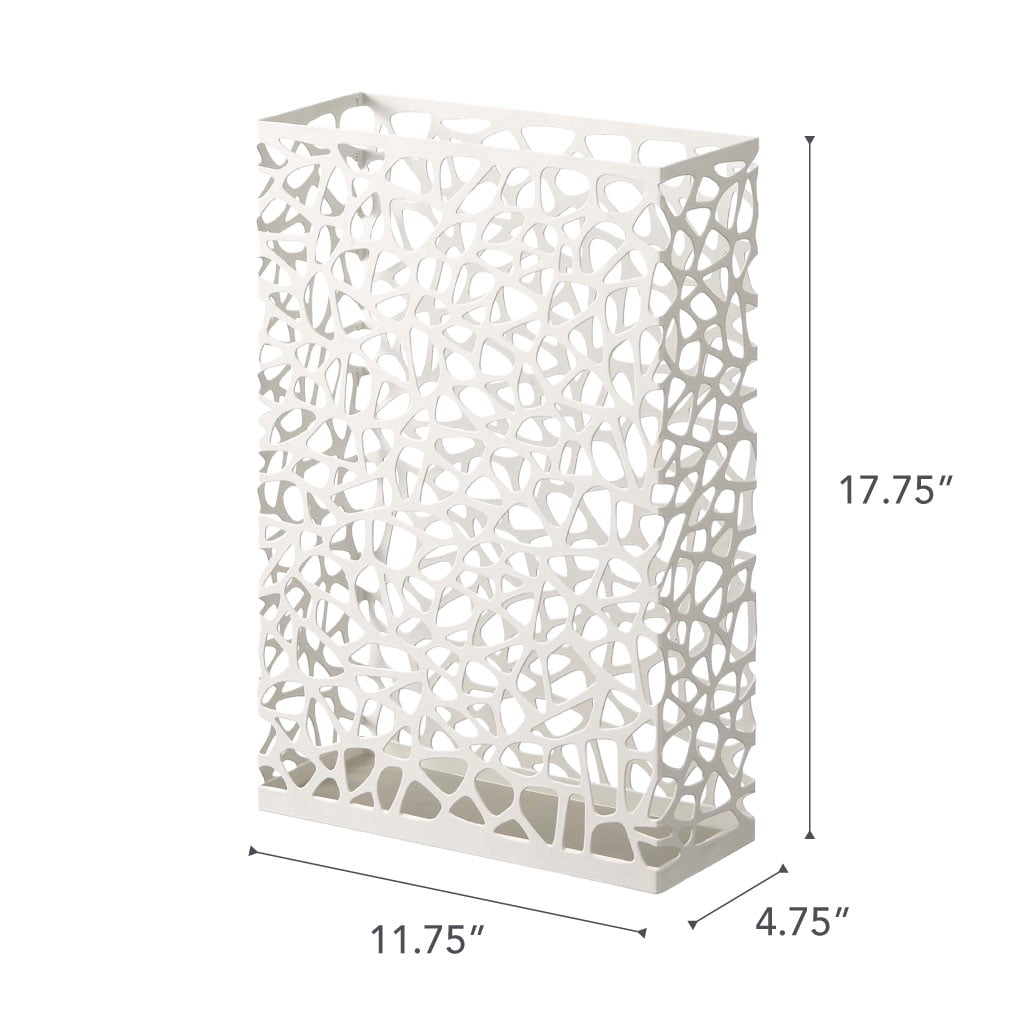 Yamazaki Home Umbrella Stand - Two Styles, White, Steel, Rectangle,  Holds up to 10 umbrellas, No Assembly