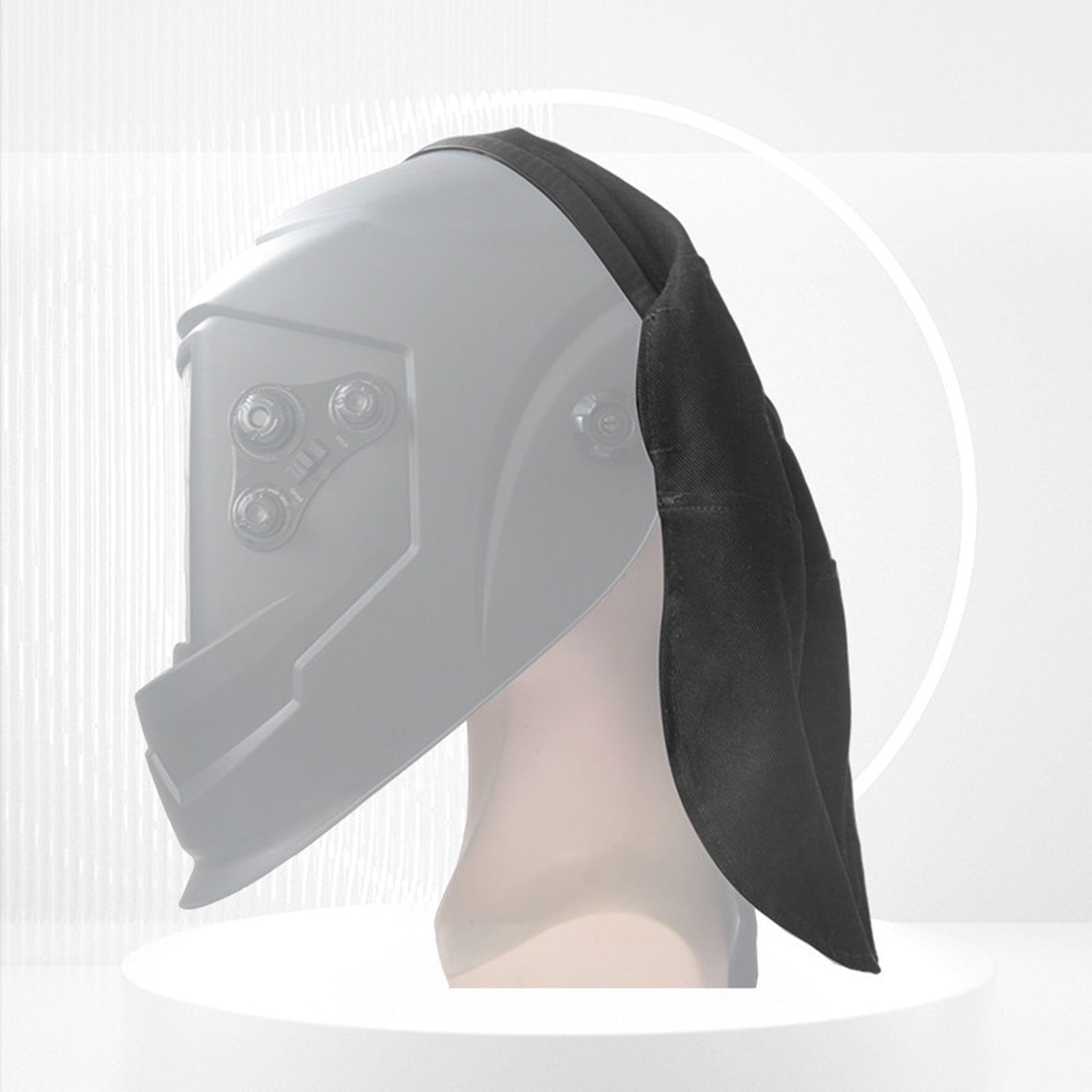 Welder's Helmets Covers And Neck Bib Set Heatproof Leather Cloth Construction Ergonomic Design For Long Welding Tasks