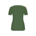 thumbnail image 6 of Felirenzacia Women's Short Sleeves Ribbed Slim Fit Basic Tees Casual Short Sleeve V Neck Summer T Shirts Tops with Built in Bra Army Green,L, 6 of 8