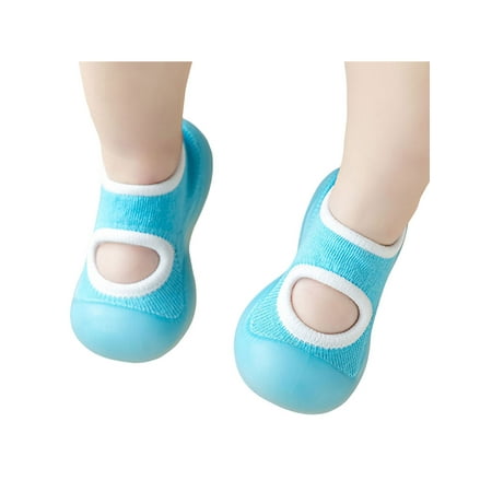 

UKAP Baby Socks Soft Sole Flats Slip On Floor Sock Shoes Casual Walking Shoe Toddler First Walker Hollow Out Sky Blue 4.5C