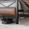 thumbnail image 5 of Yiwa Metal Platform Bed Frame King Size with Vintage Soft Headboard and Footboard, Noise Free, Easy Assembly, Dark Brown, 5 of 6