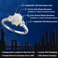 thumbnail image 2 of Gem Stone King 925 Silver and 10K Yellow Gold Simulated White Opal and White Topaz Engagement Ring for Women | 1.66 Cttw | Oval Cabochon 9X7MM | Gemstone October Birthstone | Size 7, 2 of 6