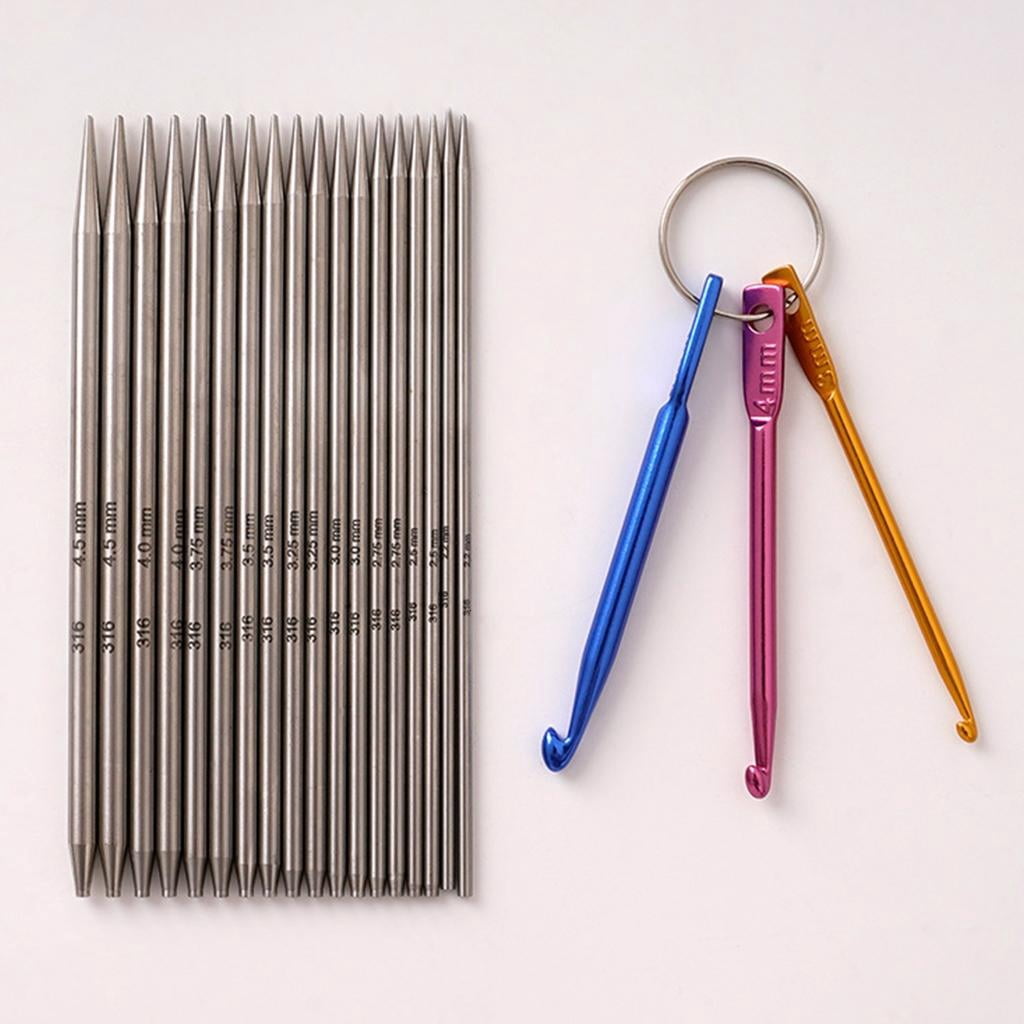Youthyao Circular Knitting Needle Set with Crochet Hook, Zippered1eatherCase