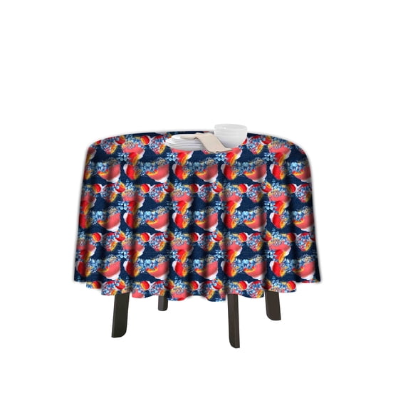 eloria Floral Printed Round Table Cloth Resistant Washable Decorative Table Cover for Dining Table