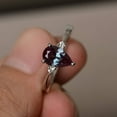 thumbnail image 2 of Pear Cut Alexandrite Ring Sterling Silver Ring June Birthstone Ring Color Changing Gemstone Solitaire Ring, 2 of 4