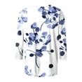 thumbnail image 5 of 3/4 Length Sleeve Shirts for Women New Summer Clothing Top Fashion Floral Print T-Shirts Women's Blouses Pullover Tops, 5 of 5