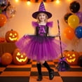 thumbnail image 2 of LIIPEE Girls Halloween Costumes Kids Dresses With Accessories Witch Fancy Dress Up Clothes 4 Piece,4-5 Years, 2 of 9
