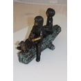 thumbnail image 5 of Nifao Two kids with dog on log Bronze Statue – Home Decor Sculpture, 12"L x 5"W x 8.5"H, 5 of 13