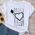 thumbnail image 1 of RWJDXD RWJDXD Ample et Confortable en Été 2024 T-Shirt à Manches Courtes Col Rond pour Femmes Motif Amour Haut T-Shirt Décontracté pour Femmes Mode Y2K Respirant Manches Courtes, 1 of 7