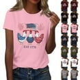 thumbnail image 6 of Women's Patriotic Chicken Graphic T-Shirt USA Flag & Fireworks Design 4th of July Casual Tee EST. 1776 Pink Shirt, 6 of 6