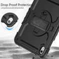 thumbnail image 7 of Case for iPad (A16) 11th Gen 2025/ iPad 10th Gen 10.9 Inch 2022 with Screen Protector, 360 Degree Rotating Kickstand Hand Strap Shockproof Cover with Shoulder Strap, Black, 7 of 7