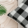 thumbnail image 5 of Unique Bargains 2-Pack Retro Pom Decorative Throw Pillow Covers 18" x 18" Black and White, 5 of 8
