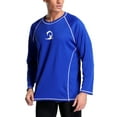 thumbnail image 3 of Men's Long Sleeve Rash Guard UPF 50+ Color Block Swim Tops Sport Shirt, 3 of 6