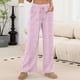 thumbnail image 2 of Amzcrzy Pantalones Mujer A Rayas Informales Cintura Alta Cordón Elástico Tipo Bóxer Cómodos Holgados Anchos Con Bolsillos Tallas S-2XL Rosa, 2 of 9