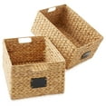 thumbnail image 3 of Casafield (Set of 2) Water Hyacinth 12-1/2"x17"x8" Pantry Baskets w/ Chalkboard Labels and Marker - Natural, Woven Storage Bins for Kitchen Shelves, 3 of 7