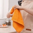 thumbnail image 4 of Cotton Terry Kitchen Towels(12*12inches), Checkered Designed, Soft and Super Absorbent Dish Towels, 4 Pack - Orange, 4 of 5