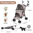 thumbnail image 4 of 3 in 1 Pet Stroller for Small Dogs and Cats, Foldable Pet Stroller with Adjustable Handle, 6 Wheels, Breathable Mesh, Large Capacity, Easy to Carry, Green (Coffee B), 4 of 13