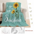 thumbnail image 5 of Turquoise Sunshine Sunflower Blanket Soft Cozy Warm Throw Blanket for Couch, Plush Fuzzy Flannel Fleece Blankets for Sofa, Pastoral Bees Farmhouse Floral Bed Blankets Gifts for Men, 50"x80", 5 of 9