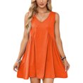 thumbnail image 2 of SHIBEVER Dresses for Women Summer V Neck Sleeveless Mini Dress with Pockets Tunic Sundress for Womens Clothes Casual Loose Swing Dress, 2 of 8