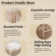 thumbnail image 2 of Noble House French Country 30" Height Bar Stools with Cushion Back and Carved Solid Wood Legs, Beige, Set of 2, 2 of 16