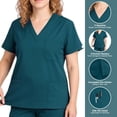 thumbnail image 4 of Set de exfoliación médica Sumincarly, pantalones deportivos con cuello en V, color verde Hunter, 4 of 6