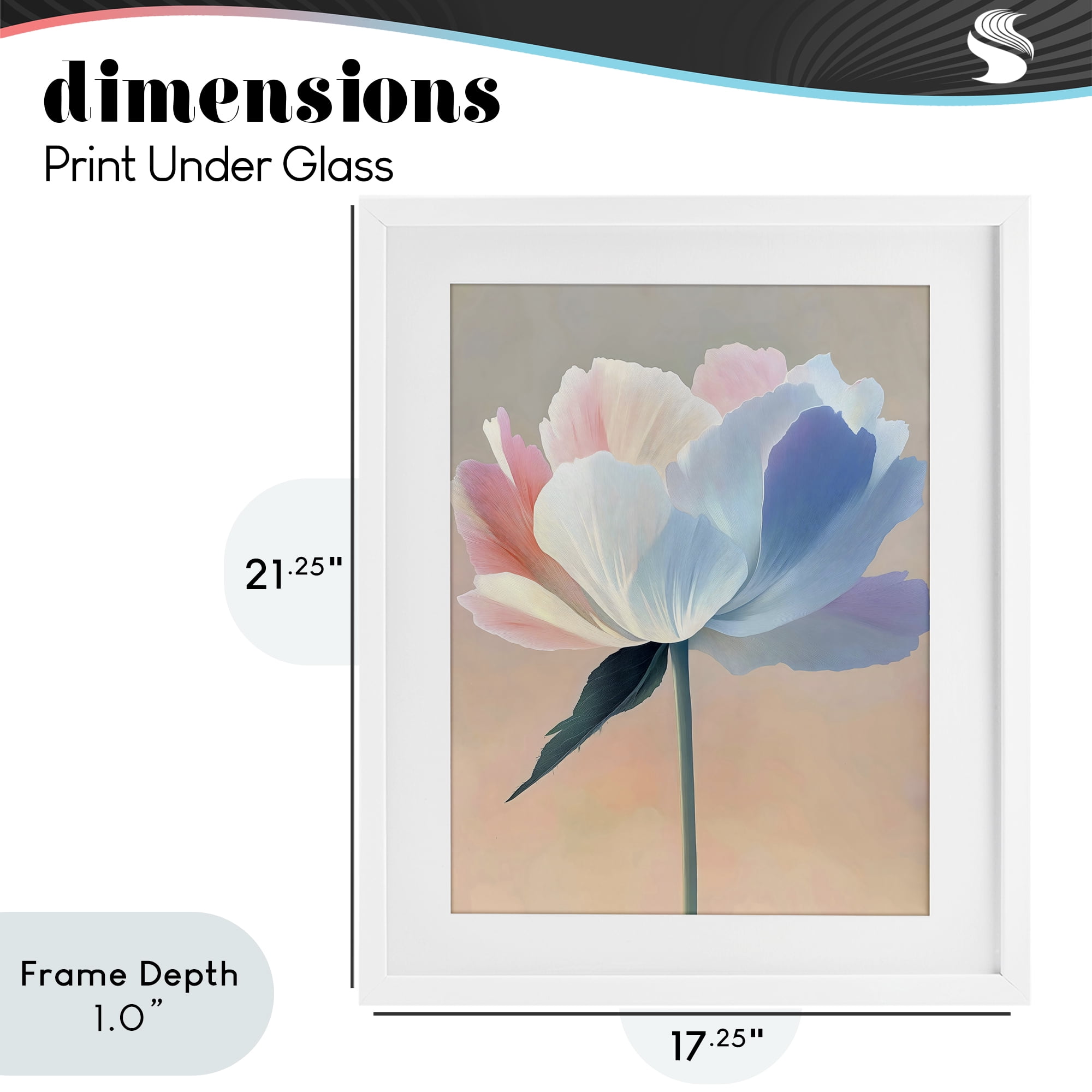 Stupell Industries Pink & Blue Flower Serenity White Framed Print Under Glass, design by The Prints Vibe
