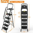 thumbnail image 6 of Jocauto 5 Step Ladder with Tool Tray and Handrails, Portable Steel Folding Stool with Wide Anti-Slip Pedal, Tool Platform, Sturdy Steel Ladder, Black, 6 of 9