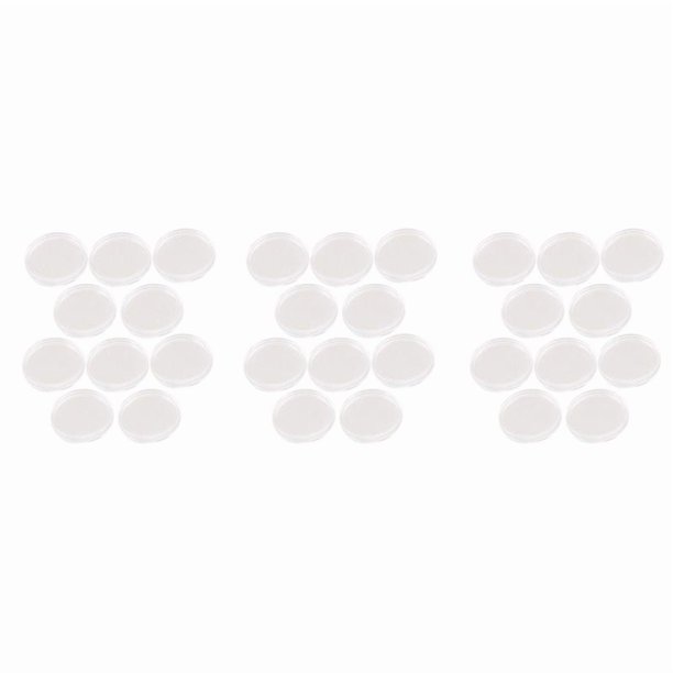 30 Pzs Caja de Monedas de Plastico Transparente Redonda Pequena 30mm