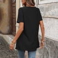 thumbnail image 4 of NinXxx Women‘s Square Neck Short Sleeve Blouse Casual Loose Fit Top Black XL, 4 of 7
