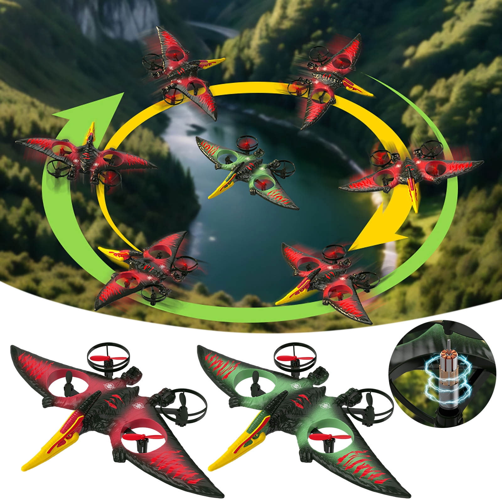 Pterodactyl Dinosaur Toys Remote Control Airplane Flying RC Plane For Kids Boys Birthday Indoor Outdoor Play