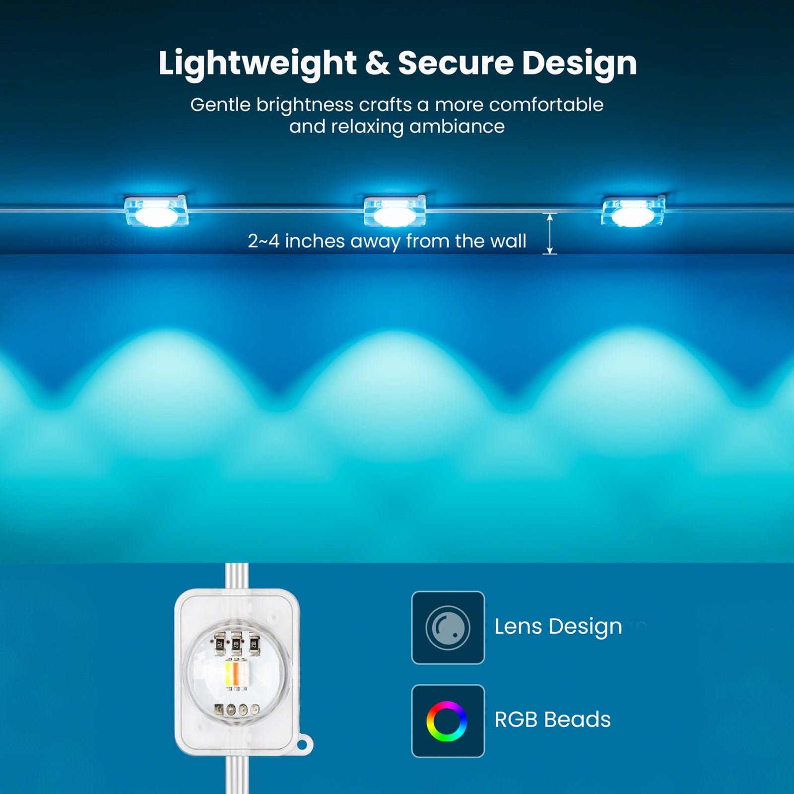 VOLIVO 100ft Permanent Outdoor Lights, Waterproof LED Smart String Lights for Roof Patio, for Christmas Party