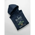 thumbnail image 3 of Smartprints Mens Graphic Hoodie Navy - I Bleed Blue Cotton Blend Classic Fit, 3 of 4