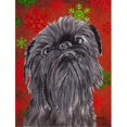thumbnail image 1 of Carolines Treasures SC9587CHF Brussels Griffon Flocon de Neige Rouge Drapeau de Noël Toile Maison Taille, 1 of 4