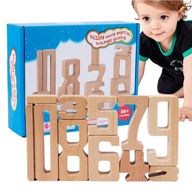 Maytalsory Digit Blocks Wooden Building Blocks For Mathematical Potential: Kids Learning Educational Toys For Children Aged 3 Kids Toys
