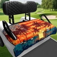 thumbnail image 4 of XYZCANDO Retro Palm Tree Print Golf Cart Seat Soft, for Sports, Golf Cart Seat Covers, Compatible with 2 Passenger Club Car, 4 of 8