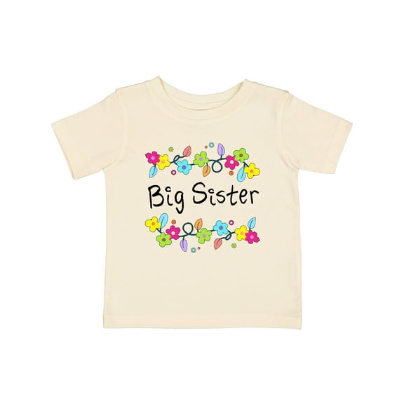 Inktastic Big Sister Bright Flowers Girls Baby T-Shirt