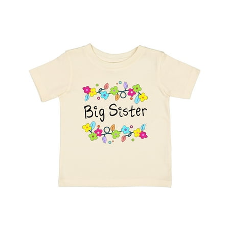 

Inktastic Big Sister - Bright Flowers Gift Baby Girl T-Shirt