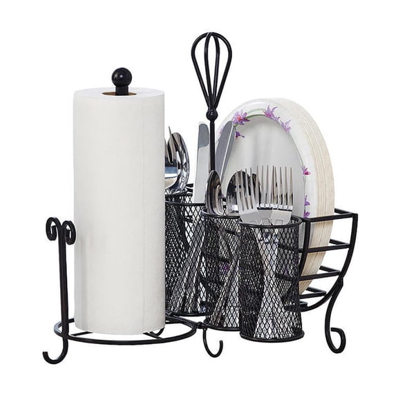 MIKASA GOURMET BASICS AVILLA PICNIC CADDY ANTIQUE BLACK FINISH