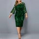 thumbnail image 1 of Talla Grande S-5XL Vestido De Fiesta De Noche Elegante Temperamento Malla Delgado Mujer Manga Larga Vestidos De Lentejuelaspangjing, 1 of 4