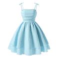 thumbnail image 6 of Girls Summer Dress Off Shoulder Flutter Sleeve Midi Swing Dresses (Light Blue 8 Years), 6 of 8