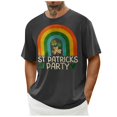 thumbnail image 4 of El Día de San Patricio de los Hombres de Manga Corta Impresión de la Tripulación Cuello Superior, Poliéster Ligero para la Fiesta de Verano de Primavera Y el Uso Diario, 4 of 9