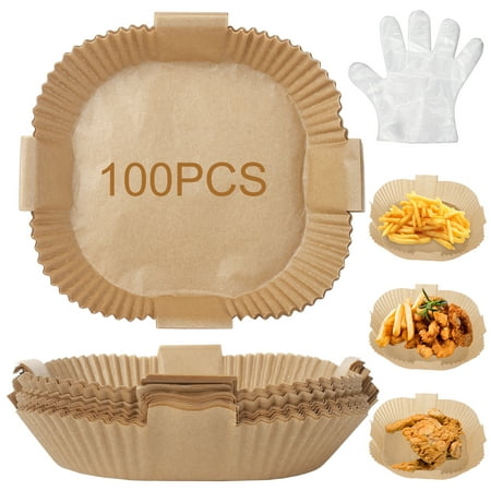 

Disposable Air Fryer Paper Liners Cooking Liner Baking Roasting Paper with 100 Disposable Gloves