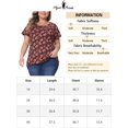 thumbnail image 6 of DARING DIVA Women's Plus Floral  Loose Casual Basic Blouse 4X Red, 6 of 6