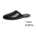 thumbnail image 5 of KEGIRLOM Women's Fashionable Casual Versatile Spring And Summer Plus Size Shoes Solid Color Round Toe Closed Toe One-Foot Flat Mules Black 6, 5 of 9