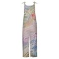 thumbnail image 5 of Dyegold Jumpsuits for Women Casual, Jumpsuits for Women Dressy Floral Print Backless Adjustable Spaghetti Straps Bibs Pant Sleeveless ​Square Neck ​Rompers, 5 of 6