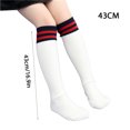 thumbnail image 4 of Qarigey Calcetines de tubo medio Algodón puro Forro cómodo Gran elasticidad Medias lindas Diseño de rayas Absorbente de sudor para niños Medias tipo 27 Qarigey AP009517-27, 4 of 6
