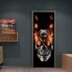 thumbnail image 5 of 3D Halloween Fire Skull Door Stickers, 30 x 80 inch Realistic Horrible Fire Skull Door Sticker Wallpaper for Halloween Decoration, Party Decors, Home, 5 of 5