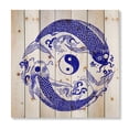 thumbnail image 3 of Designart 'Blue Chinoiserie Koi Fish II' Traditional Print on Natural Pine Wood, 3 of 5