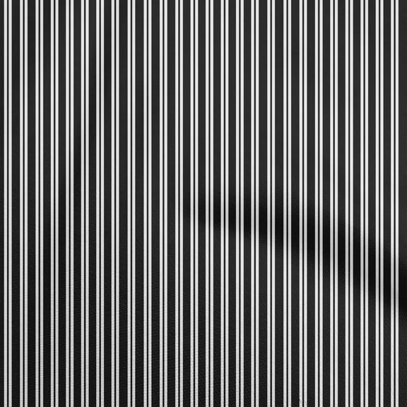 oneOone Polyester Lycra Black Fabric Stripes Sewing Material Print Fabric By The Yard 56 Inch Wide